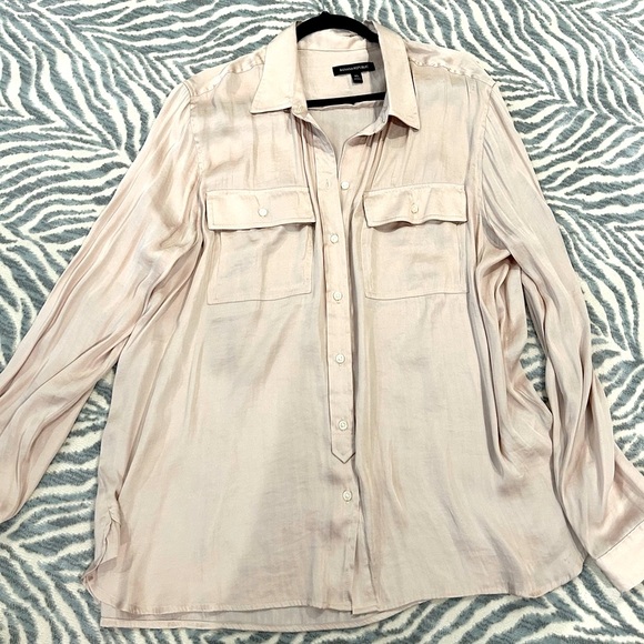 Banana Republic Nude Pale Long Sleeve Top Button Down - Picture 1 of 5
